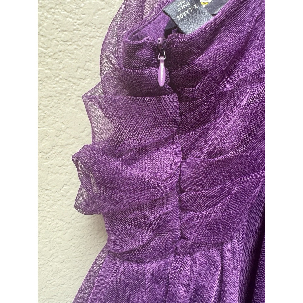 Anthropologie Maeve Ruffled Tulle Mini Dress Purple Size XL - Picture 8 of 14